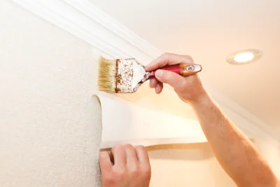Pose de papier peint à Chevrotaine — revêtements muraux et toiles de verre